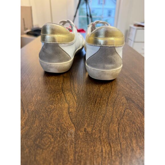 Golden Goose White and Gold Athletic Shoes - Picture 5 of 6